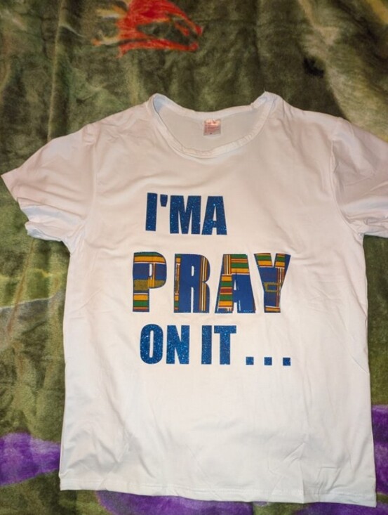 Tops - 'I'ma Pray On It' Graphic Tee Size Medium White NWOT